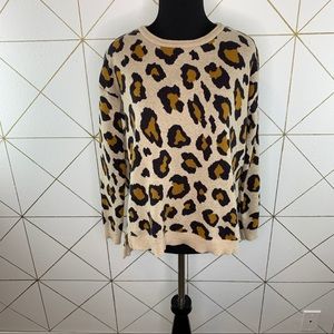 H&M Leopard Print Crew Neck Sweater  Small